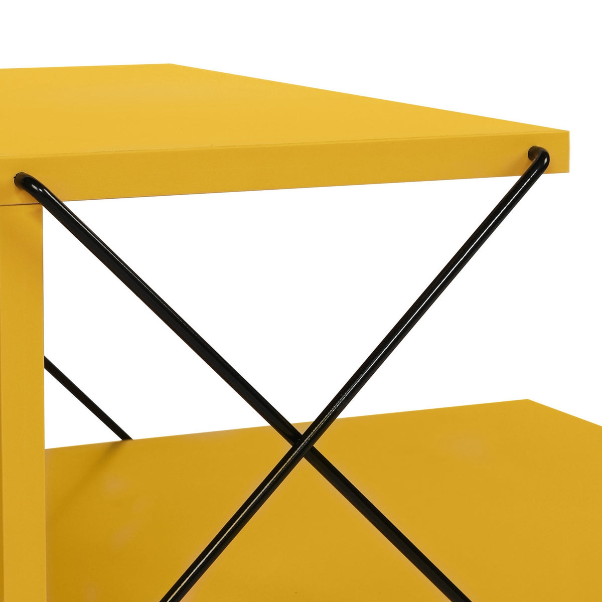 Mesita de noche melamina con estante amarillo 50x55x40cm (6)
