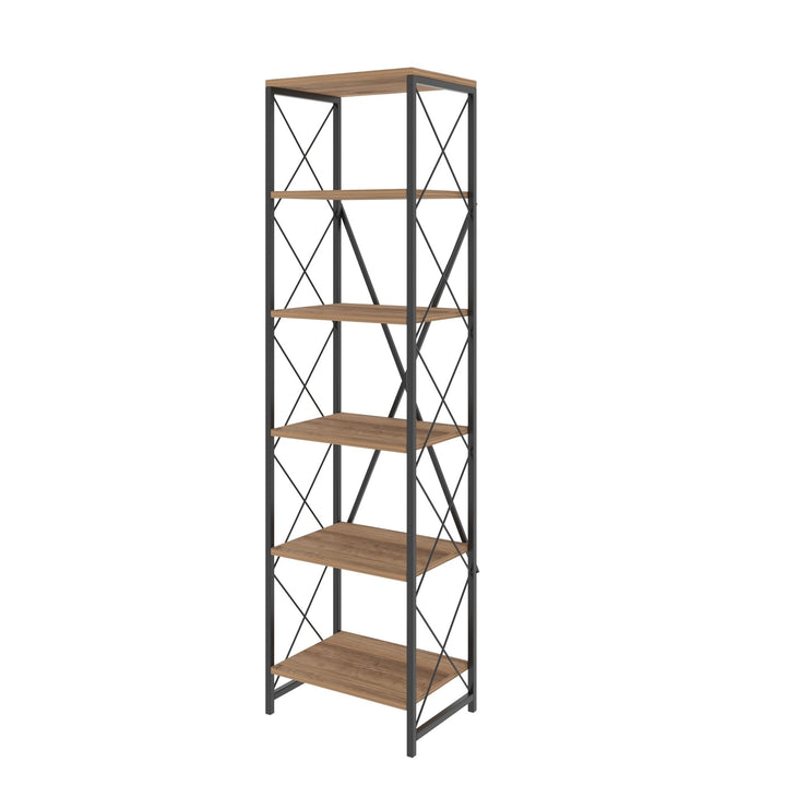 Librería melamina Atlantic pino y negro 50x180x35 cm