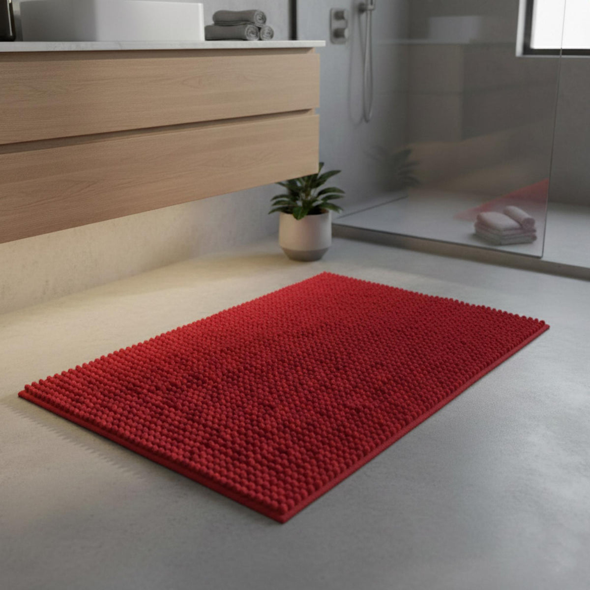 Alfombra de baño microfibra 40x60 cm rojo (3)