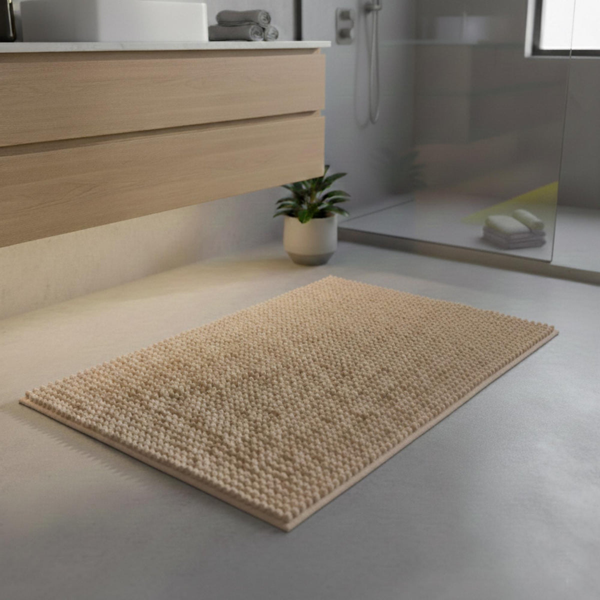 Alfombra de baño microfibra 40x60 cm capuchino (3)