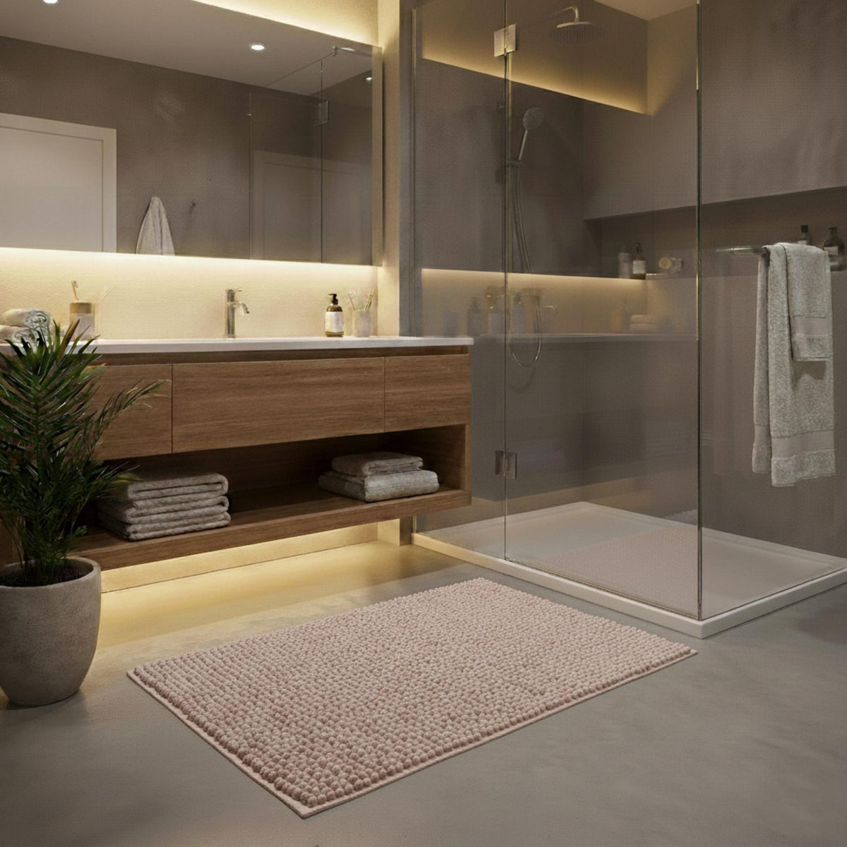 Alfombra de baño microfibra 40x60 cm capuchino (4)