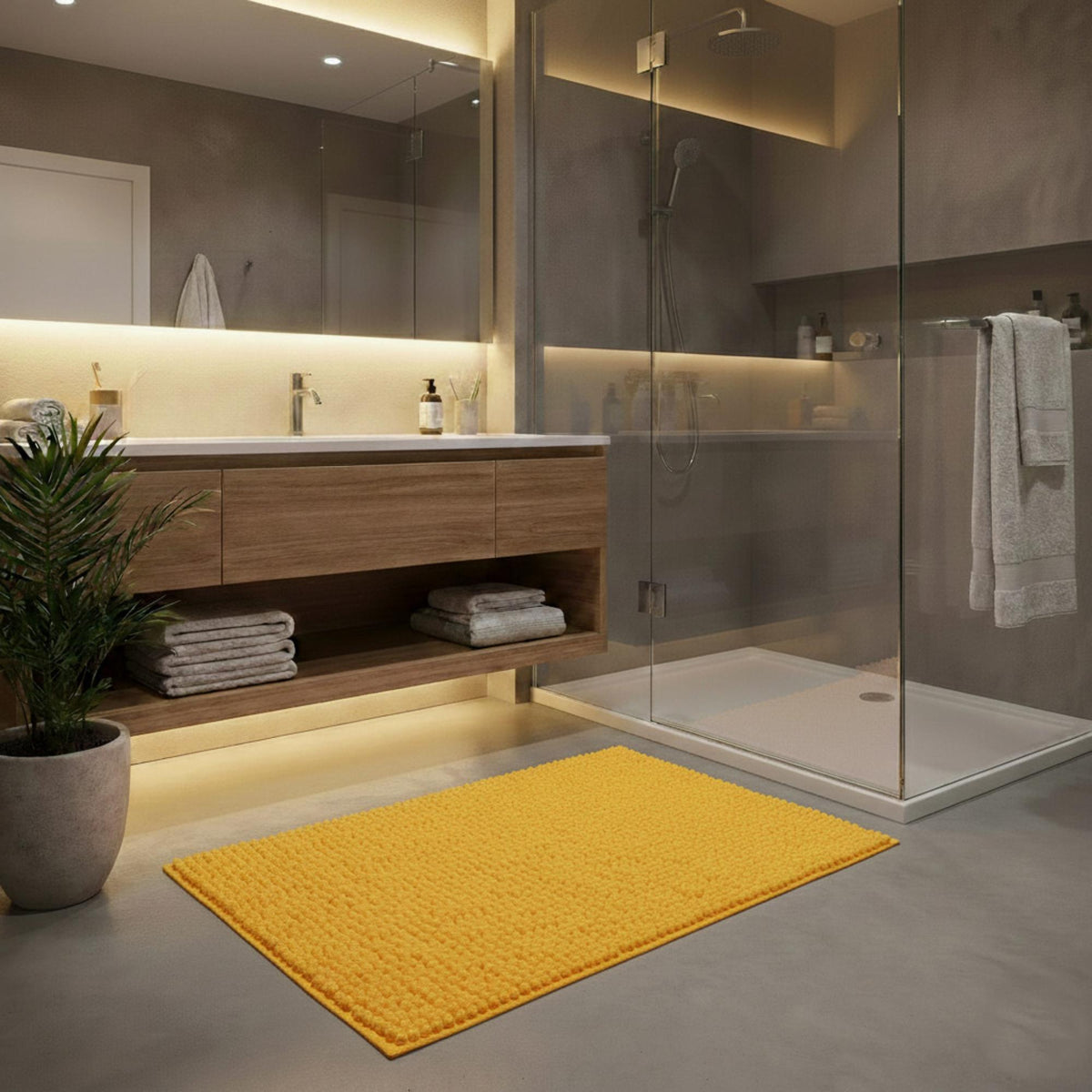 Alfombra de baño microfibra 40x60 cm azafrán (4)