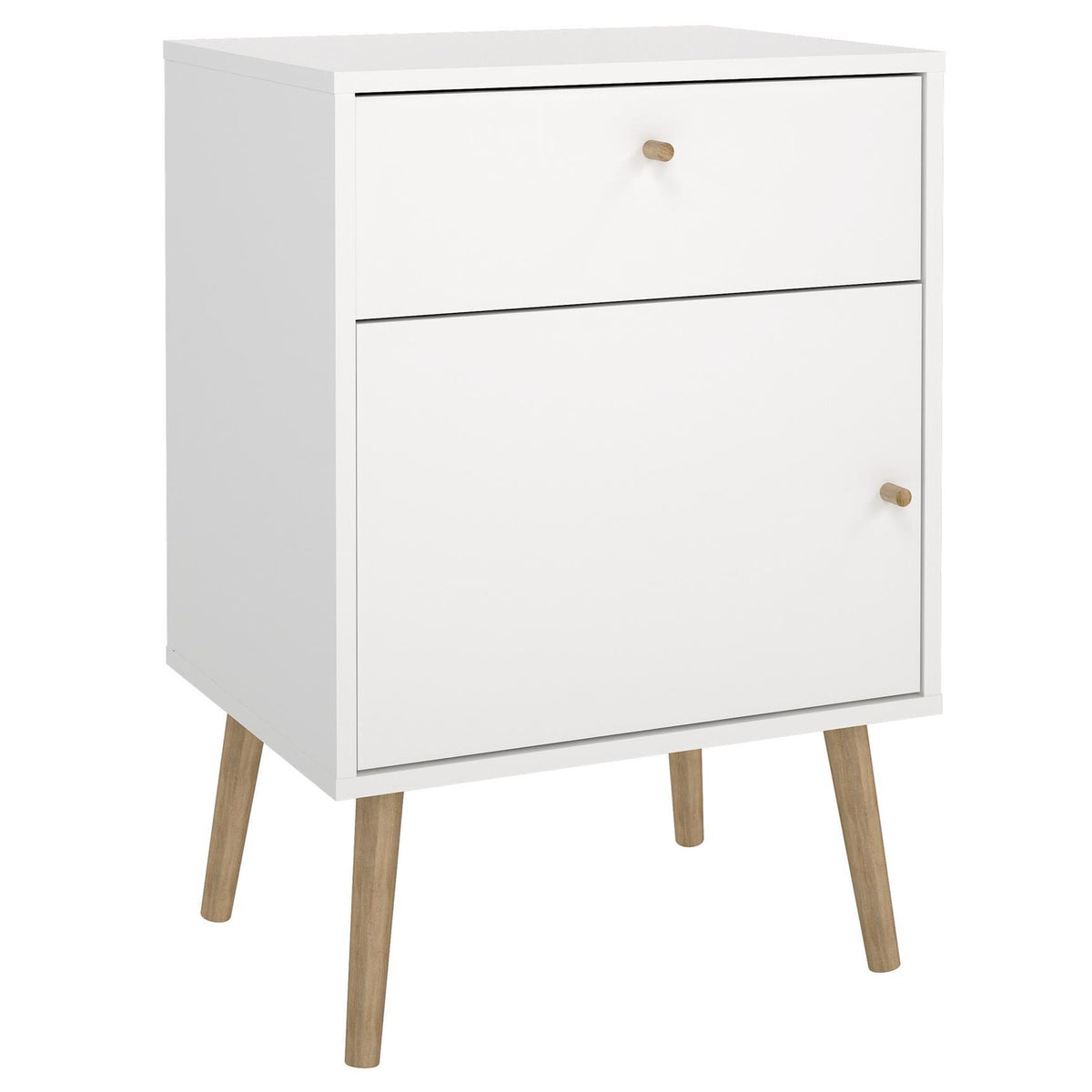 Mesita de noche con puerta y cajón blanco 51x40x73 cm