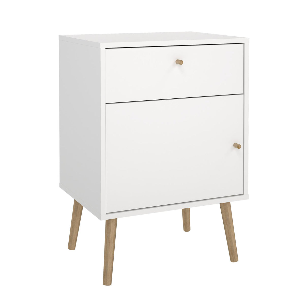 Mesita de noche con puerta y cajón blanco 51x40x73 cm (6)