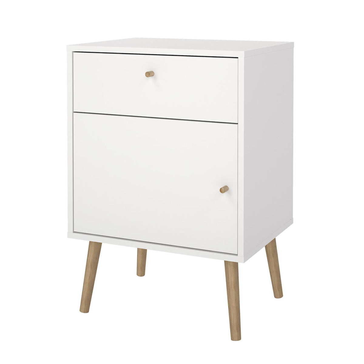 Mesita de noche con puerta y cajón blanco 51x40x73 cm (7)