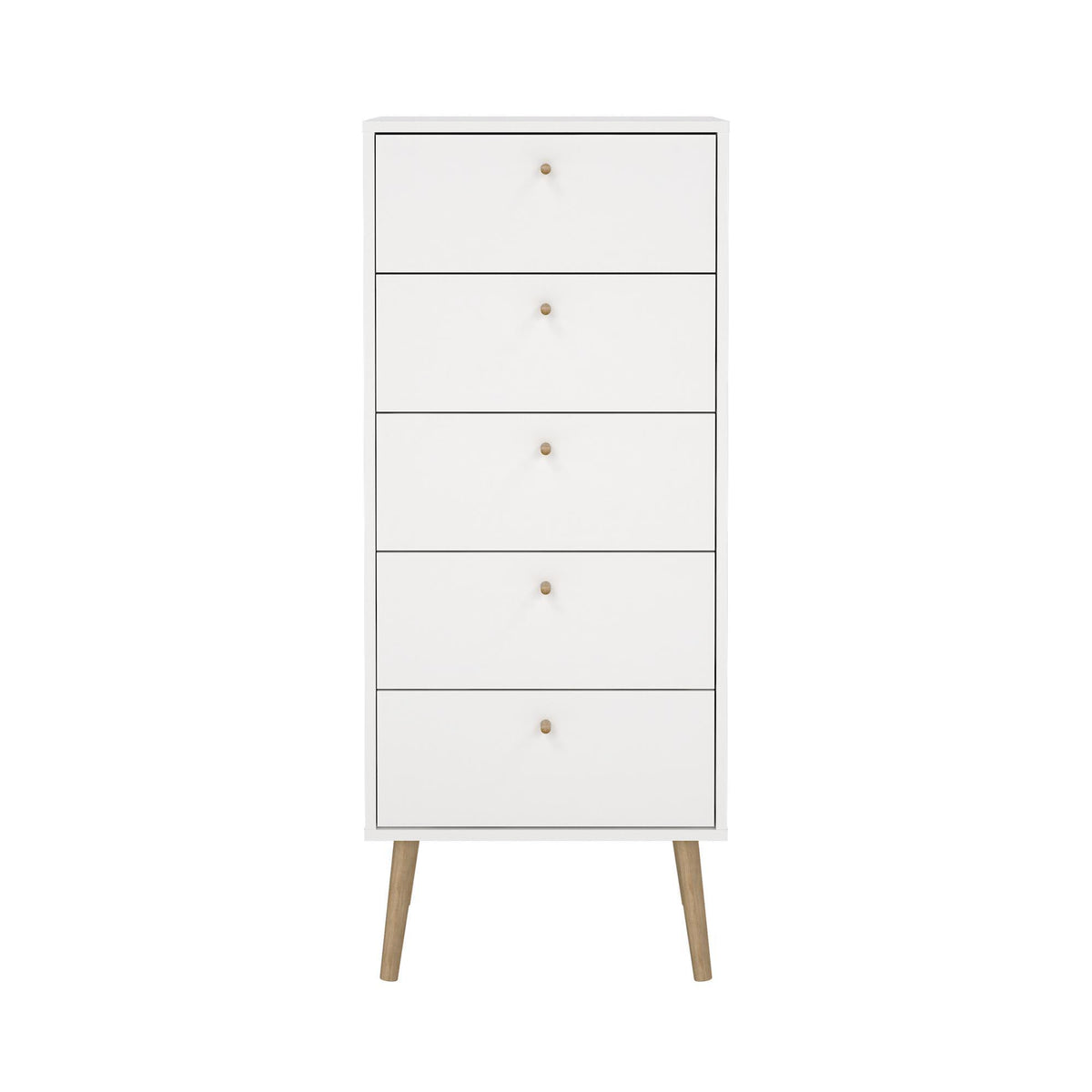 Cómoda dormitorio 5 cajones color blanco 51x40x121cm (5)