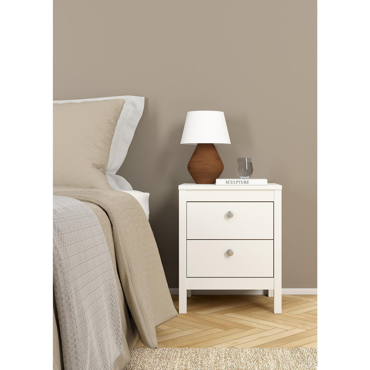 Mesita noche Guadalquivir 2 cajones blanco 44x39x55cm (3)