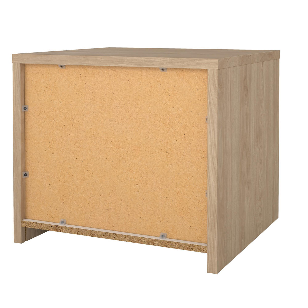 Mesita de noche 2 cajones Jackson Hickory y blanco 52x49x46cm (10)