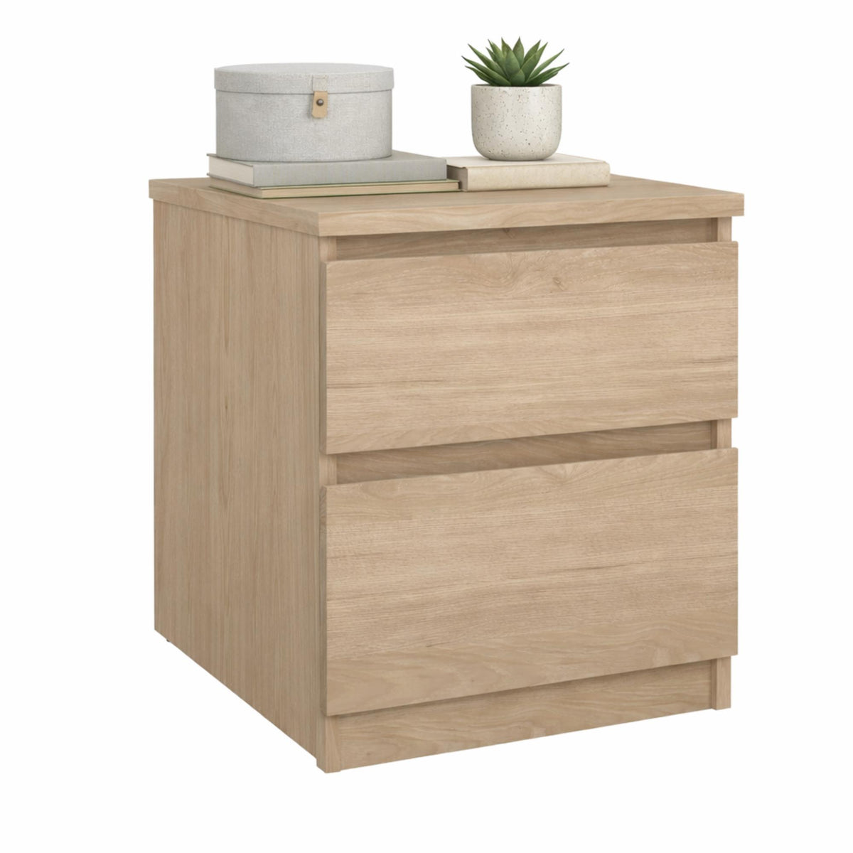 Mesita de noche 2 cajones melamina Jackson Hickory 40x50x50cm (9)