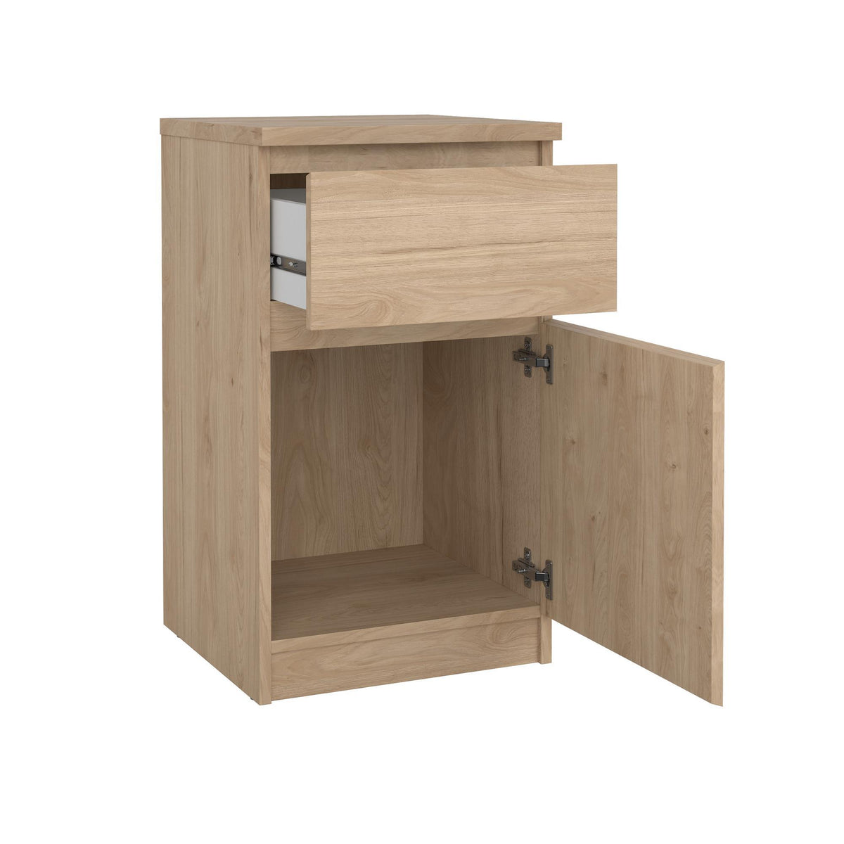 Mesita de noche Roble 1 puerta 1 cajón 41x40x70cm (6)