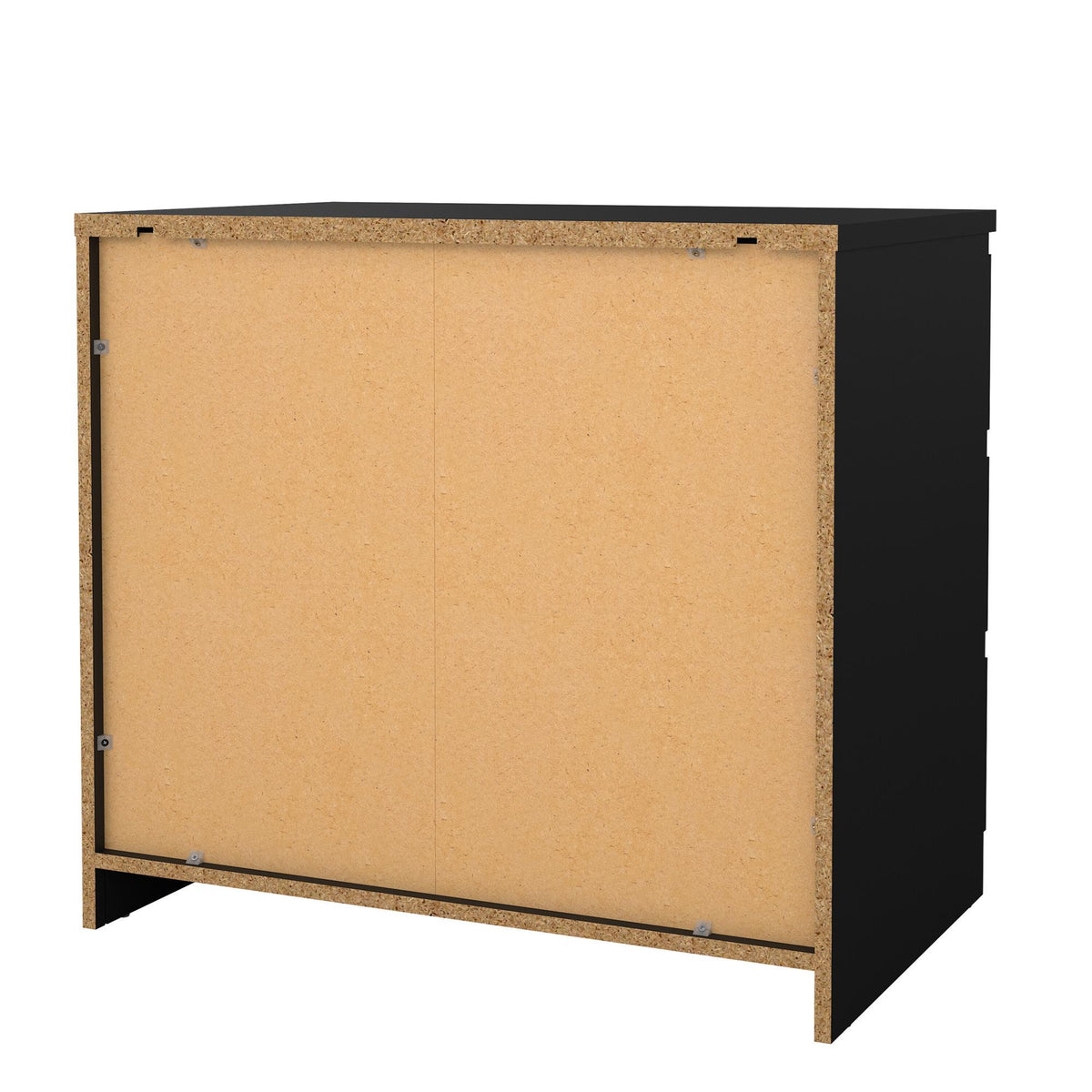 Cómoda 3 cajones melamina negro mate 77x50x71cm (10)