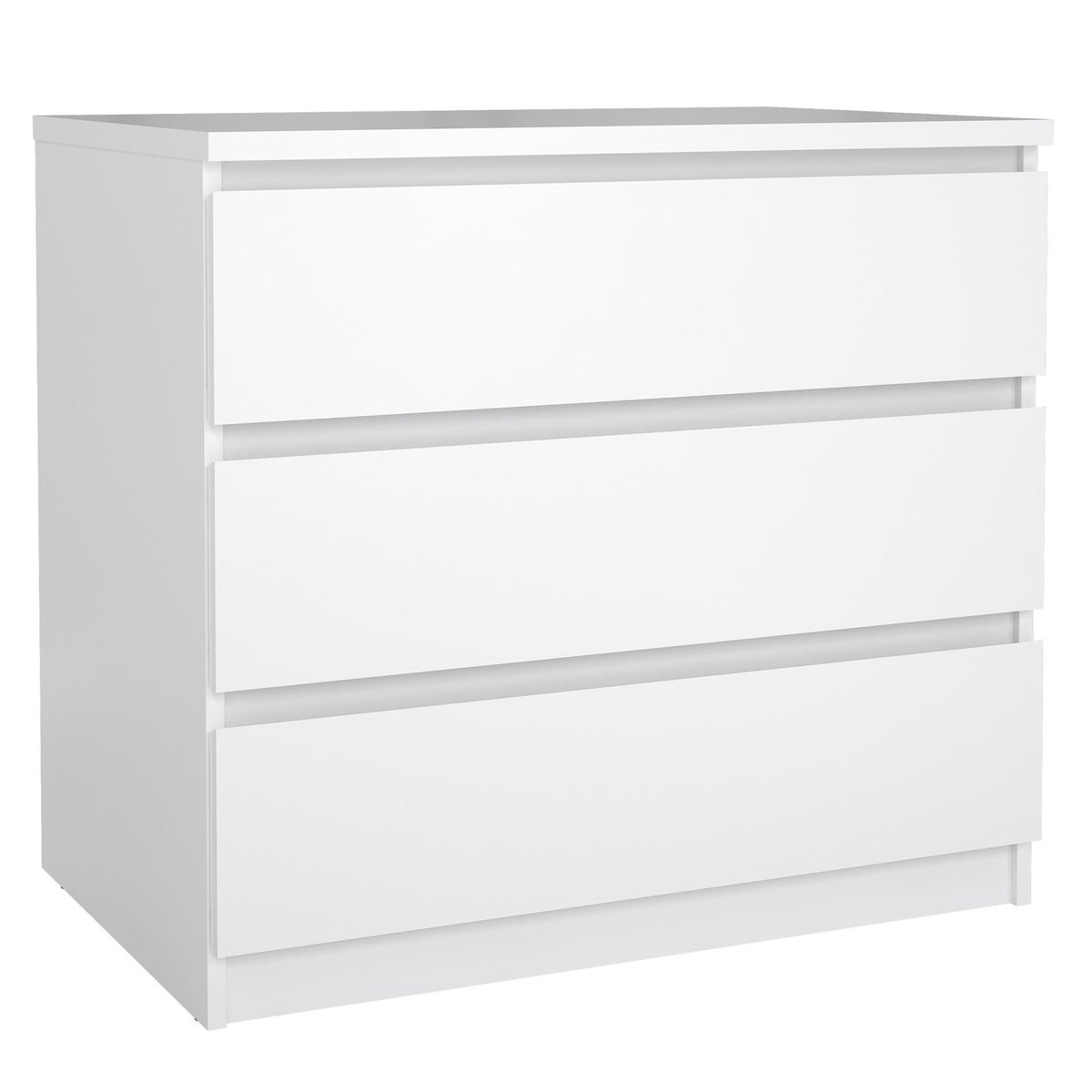 Cómoda 3 cajones melamina blanco alto brillo 77x50x71cm