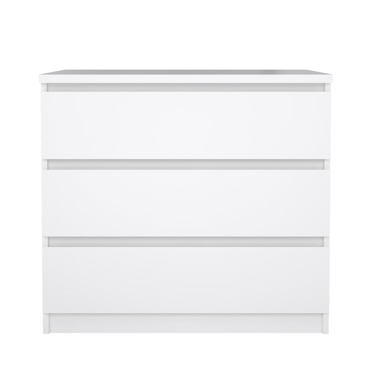 Cómoda 3 cajones melamina blanco alto brillo 77x50x71cm (5)
