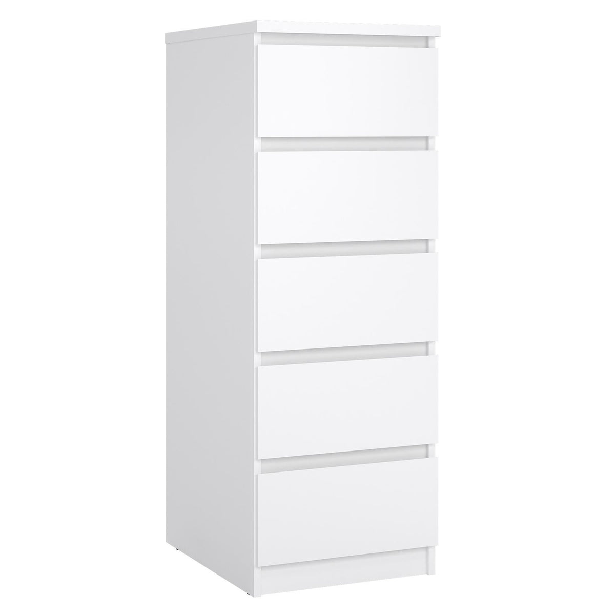 Cómoda 5 cajones melamina blanco alto brillo 41x50x112cm