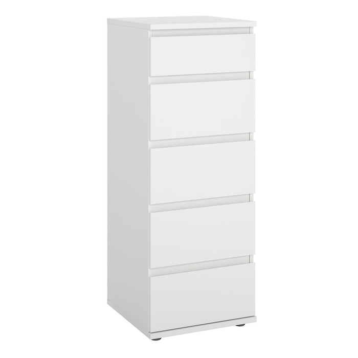 Cómoda dormitorio 5 cajones color blanco 41x40x107cm