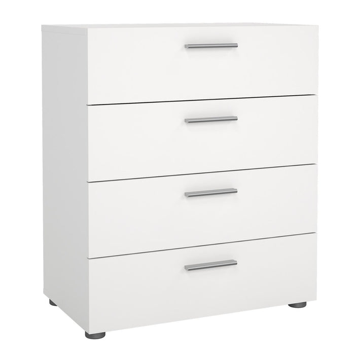 Cómoda dormitorio 4 cajones color blanco 70x41x82cm