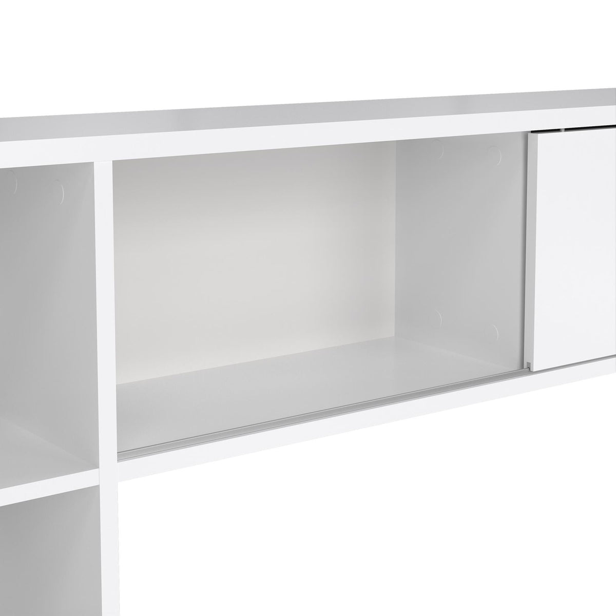 Librería con puerta deslizante blanco alto brillo 150x25x79 cm (6)