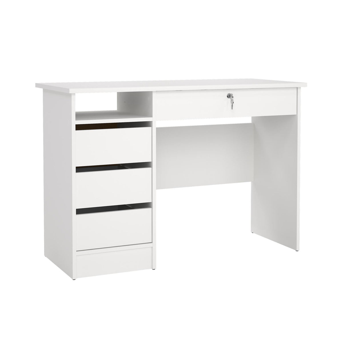 Mesa escritorio estudio 3 cajones blanco 110x49x76 cm