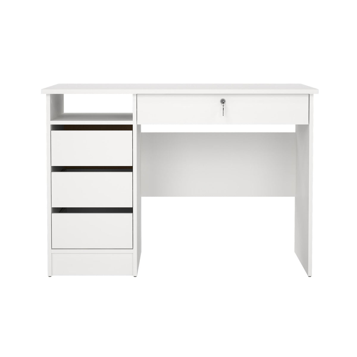 Mesa escritorio estudio 3 cajones blanco 110x49x76 cm (4)