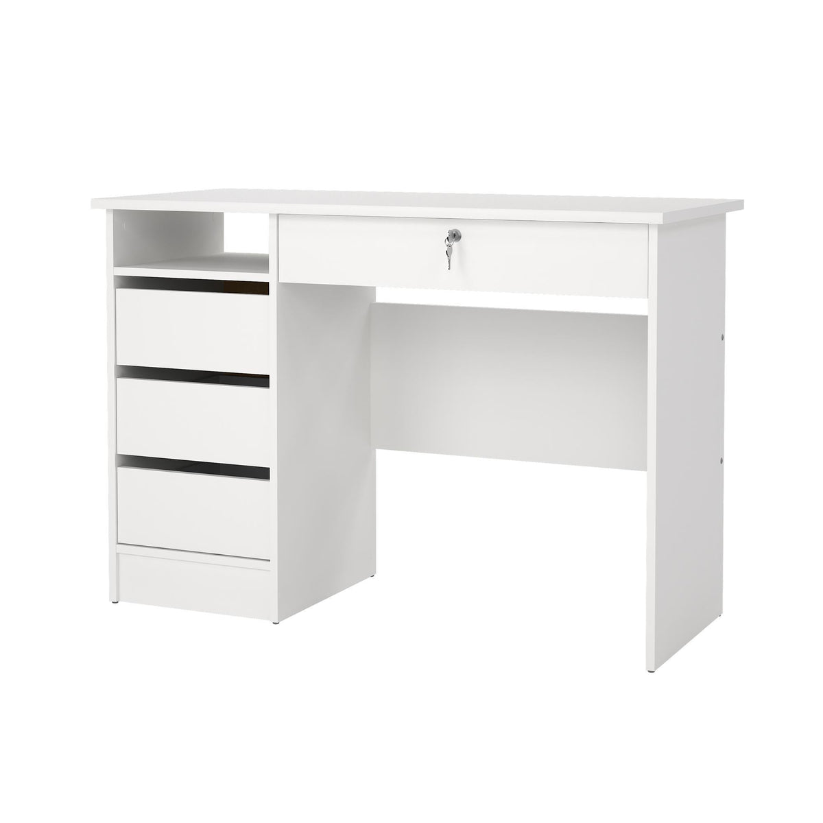 Mesa escritorio estudio 3 cajones blanco 110x49x76 cm (5)
