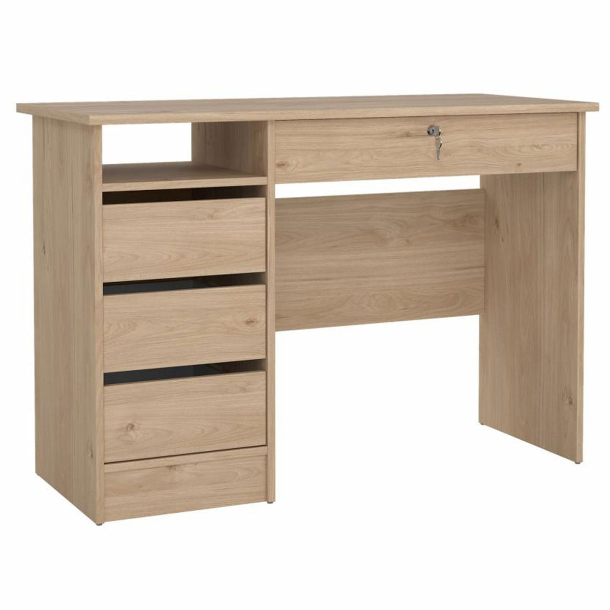 Mesa escritorio Jucar Oak 3 cajones color roble 110x49x76cm