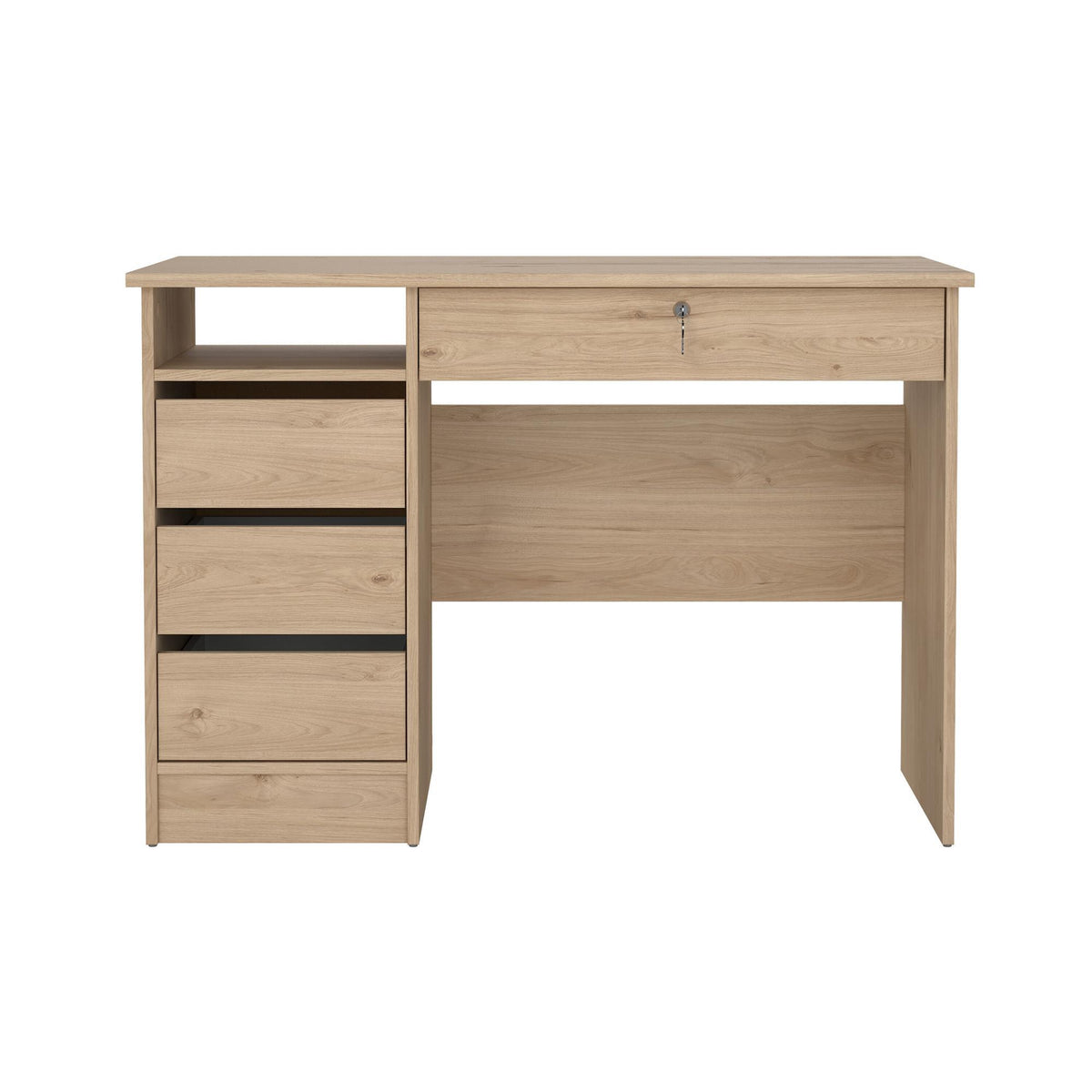 Mesa escritorio Jucar Oak 3 cajones color roble 110x49x76cm (5)