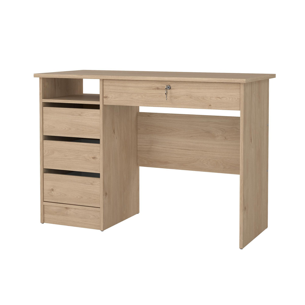 Mesa escritorio Jucar Oak 3 cajones color roble 110x49x76cm (6)