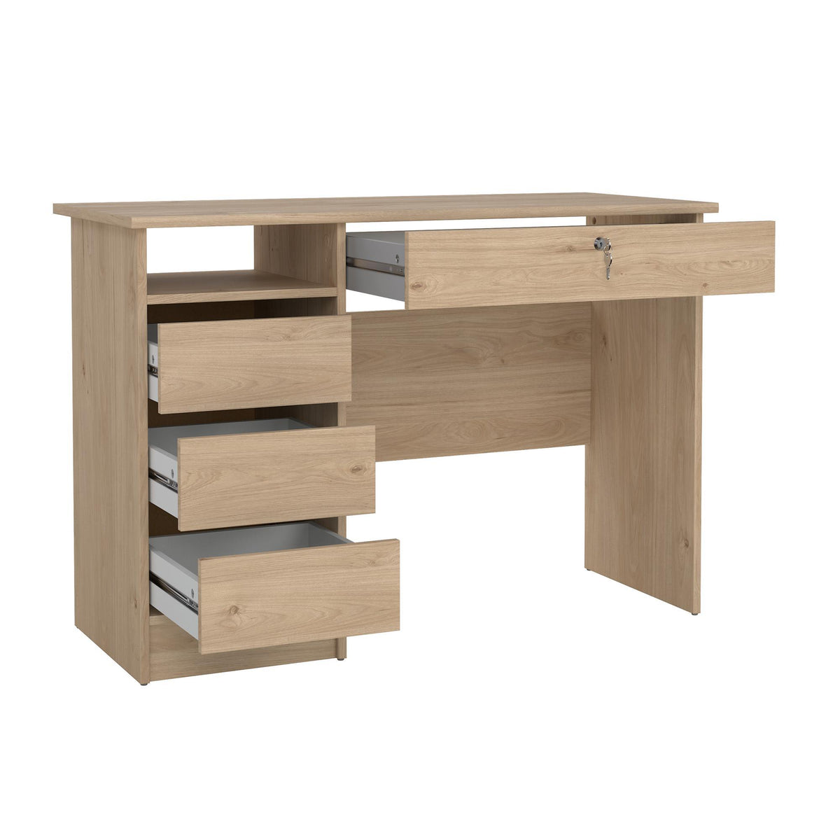 Mesa escritorio Jucar Oak 3 cajones color roble 110x49x76cm (7)