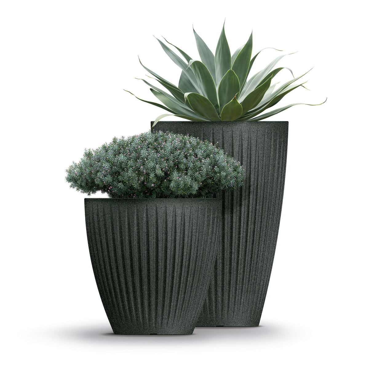 Maceta rotomoldeo Latia Round grafito granito Ø60x58cm (5)