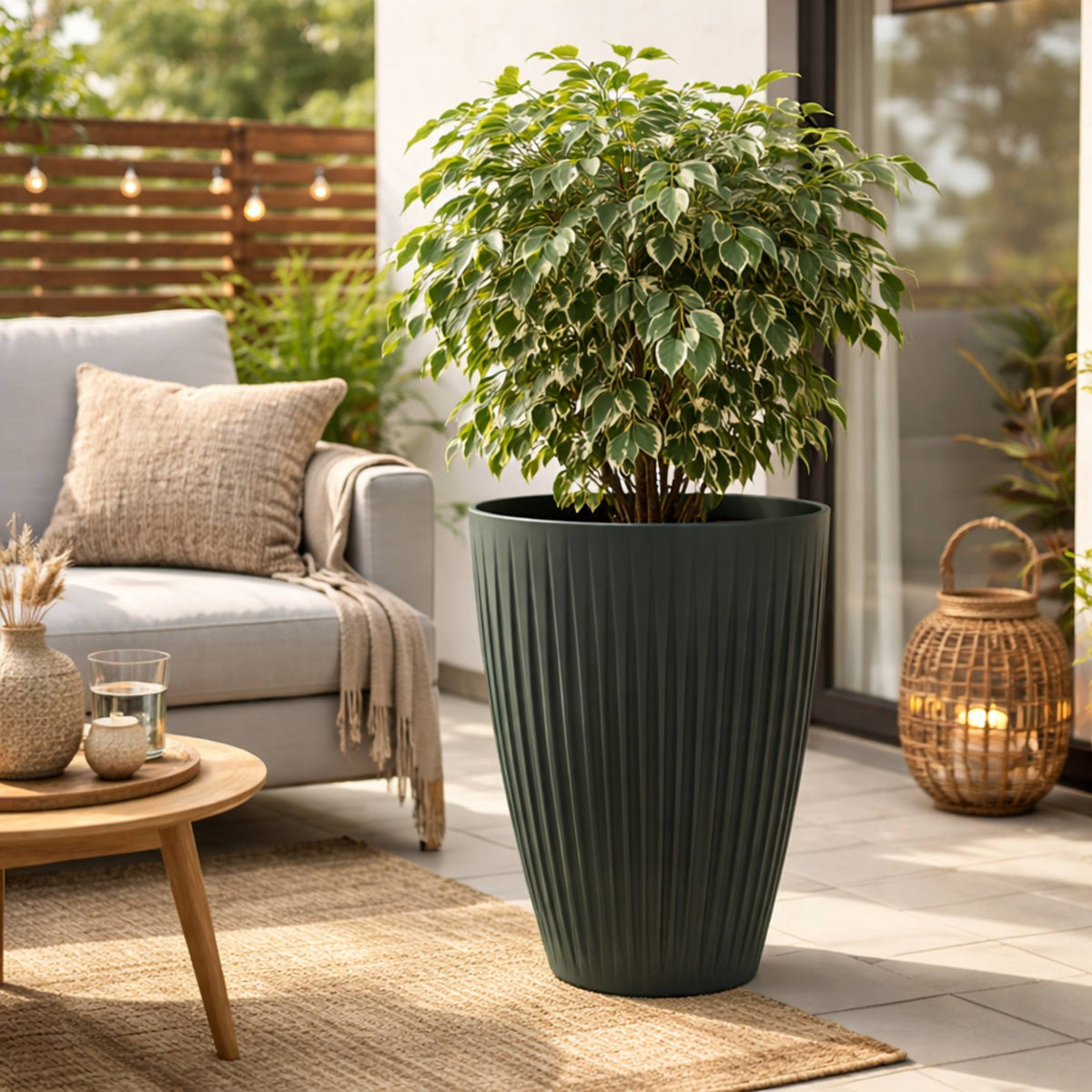 Maceta rotomoldeo alta Latia Round HIGH Ø40x58 cm antracita (3)