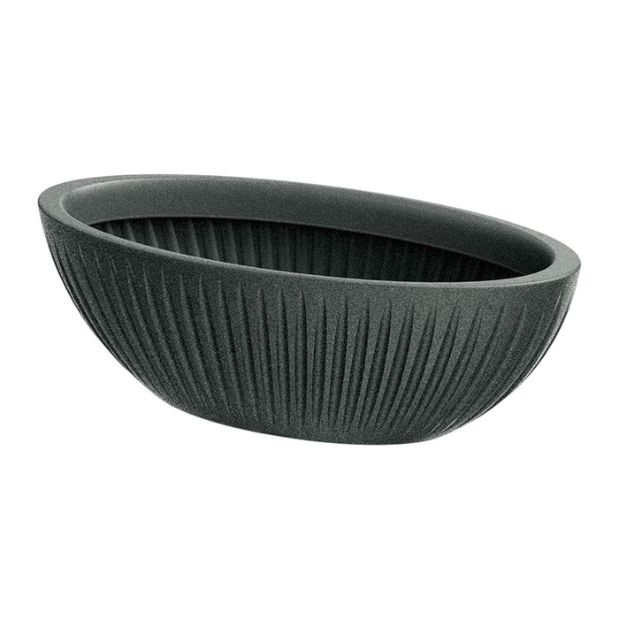 Maceta rotomoldeo oval Latia 58x24x20 cm grafito granito