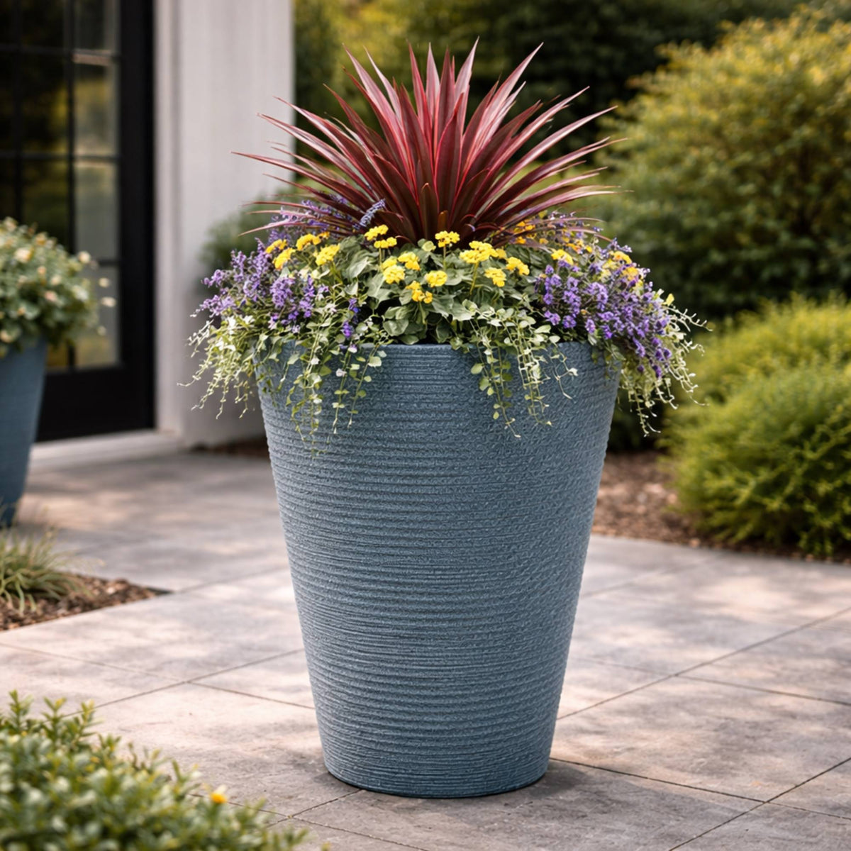 Maceta rotomoldeo redonda Tubra Round MIDL Ø48x60 cm granito (5)