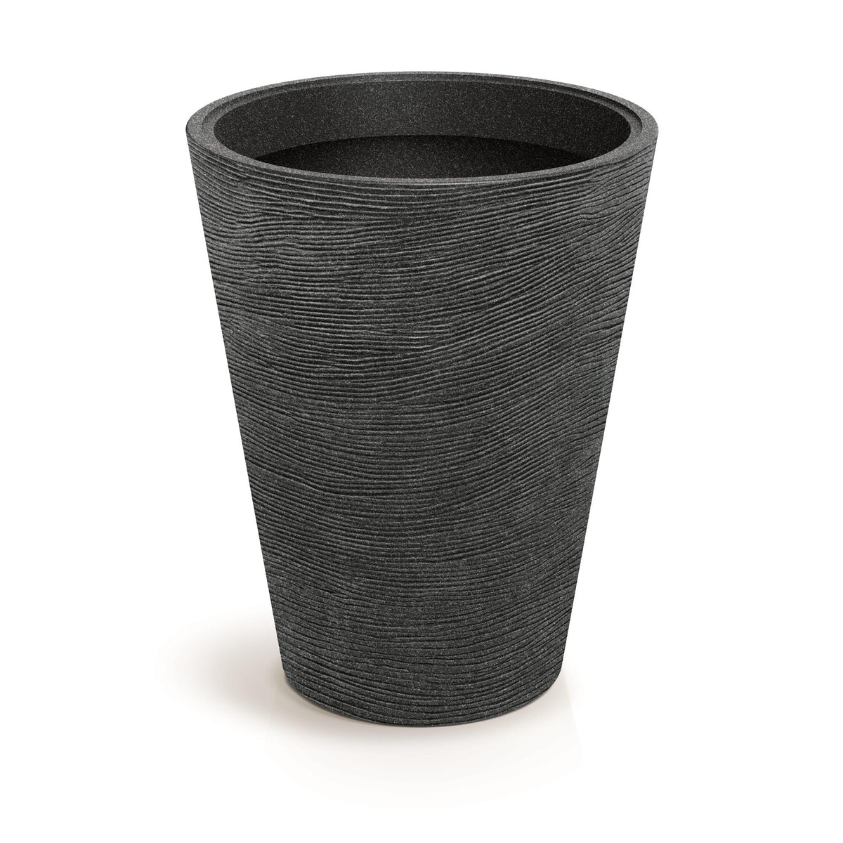 Maceta rotomoldeo Tubra Round negro granito Ø48x60cm