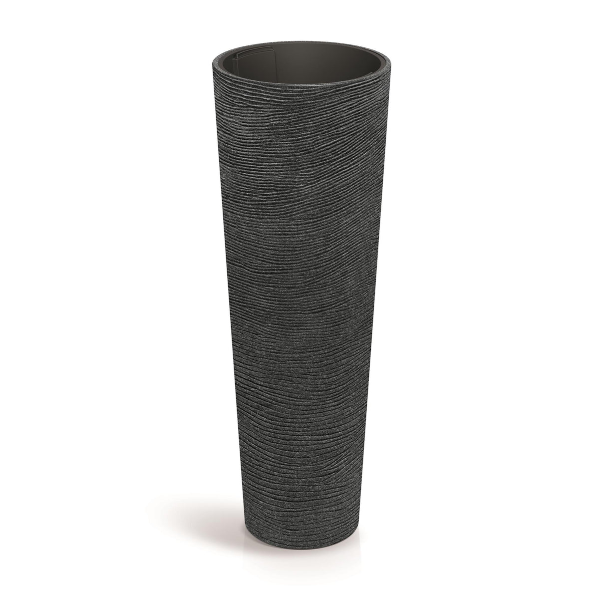 Maceta rotomoldeo cilíndrica alta granito negro Ø40x110 cm