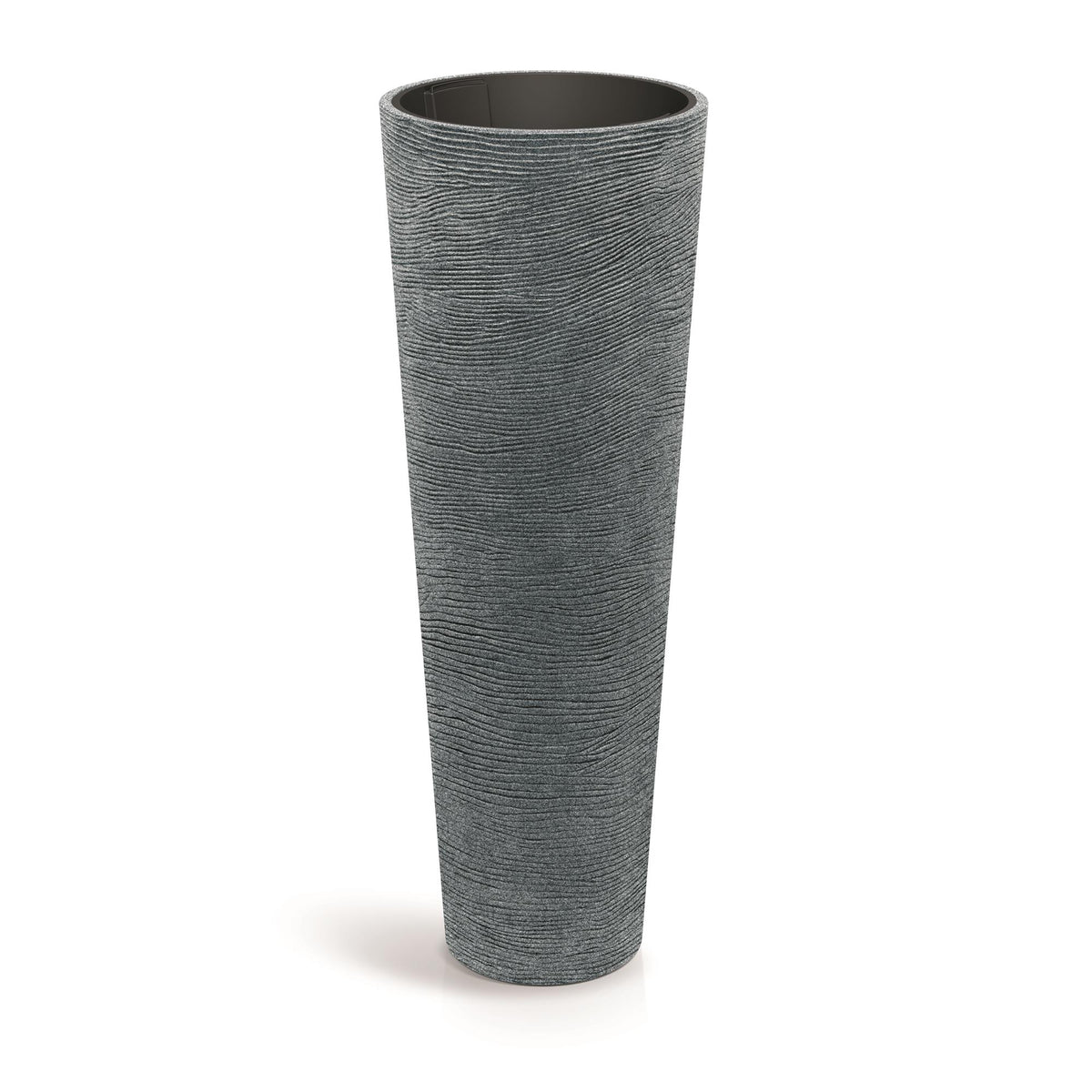 Maceta rotomoldeo cilíndrica alta granito Ø48x135 cm
