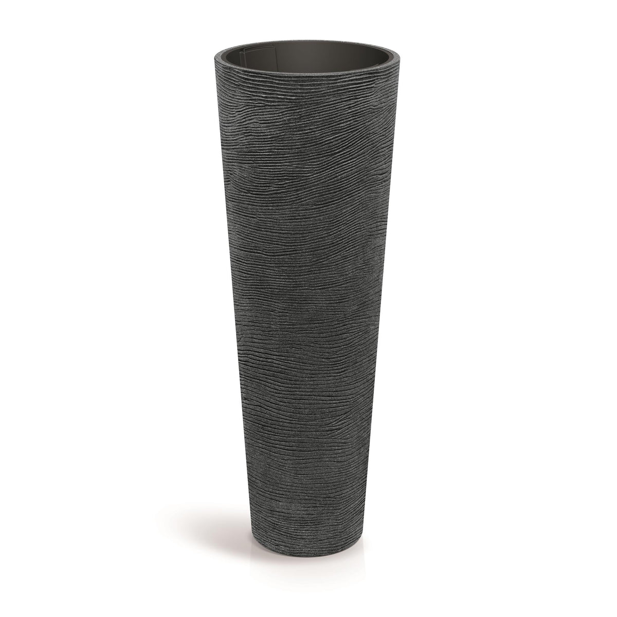 Maceta rotomoldeo cilíndrica alta granito negro Ø48x135 cm