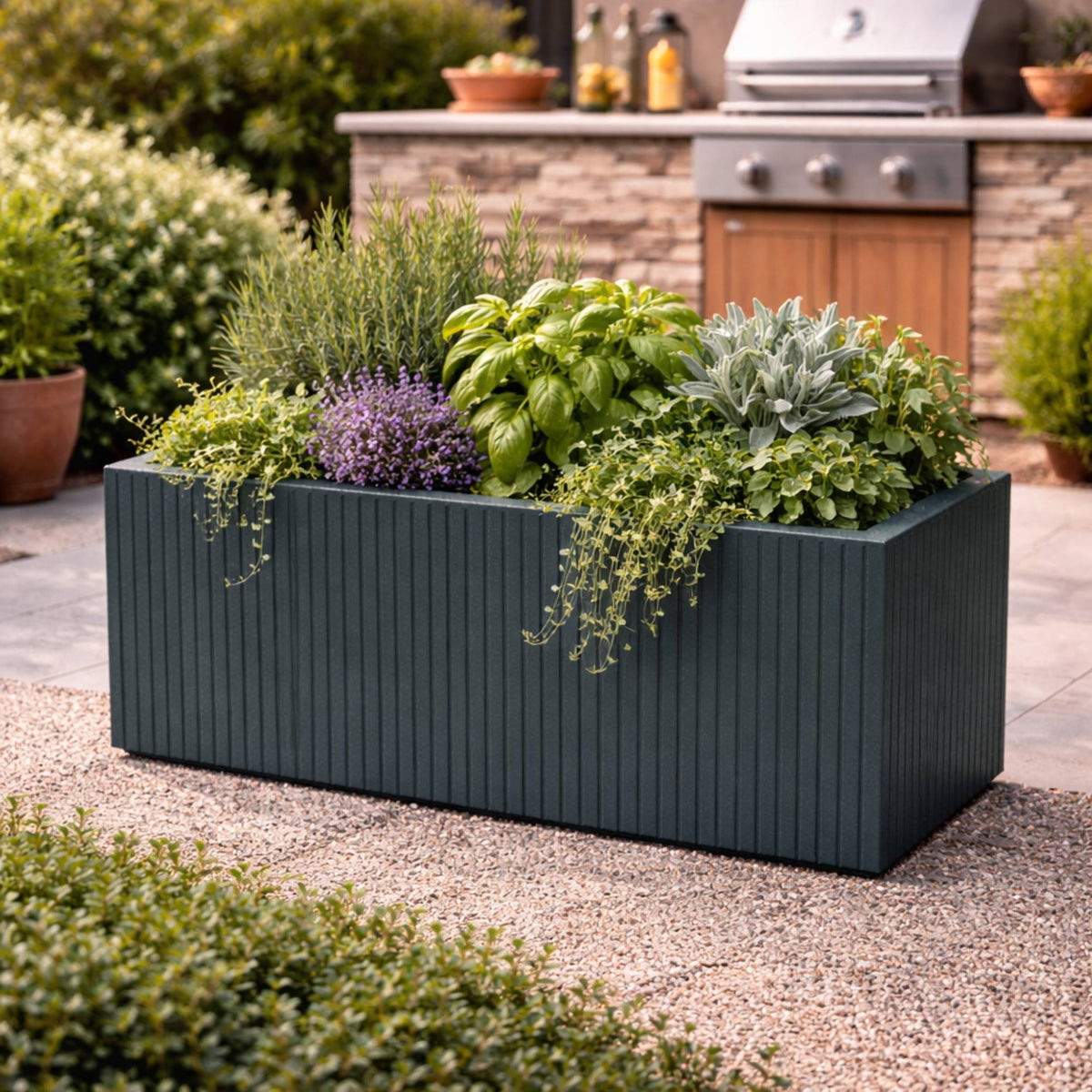 Maceta rotomoldeo rectangular grafito 80x38x36 cm (3)