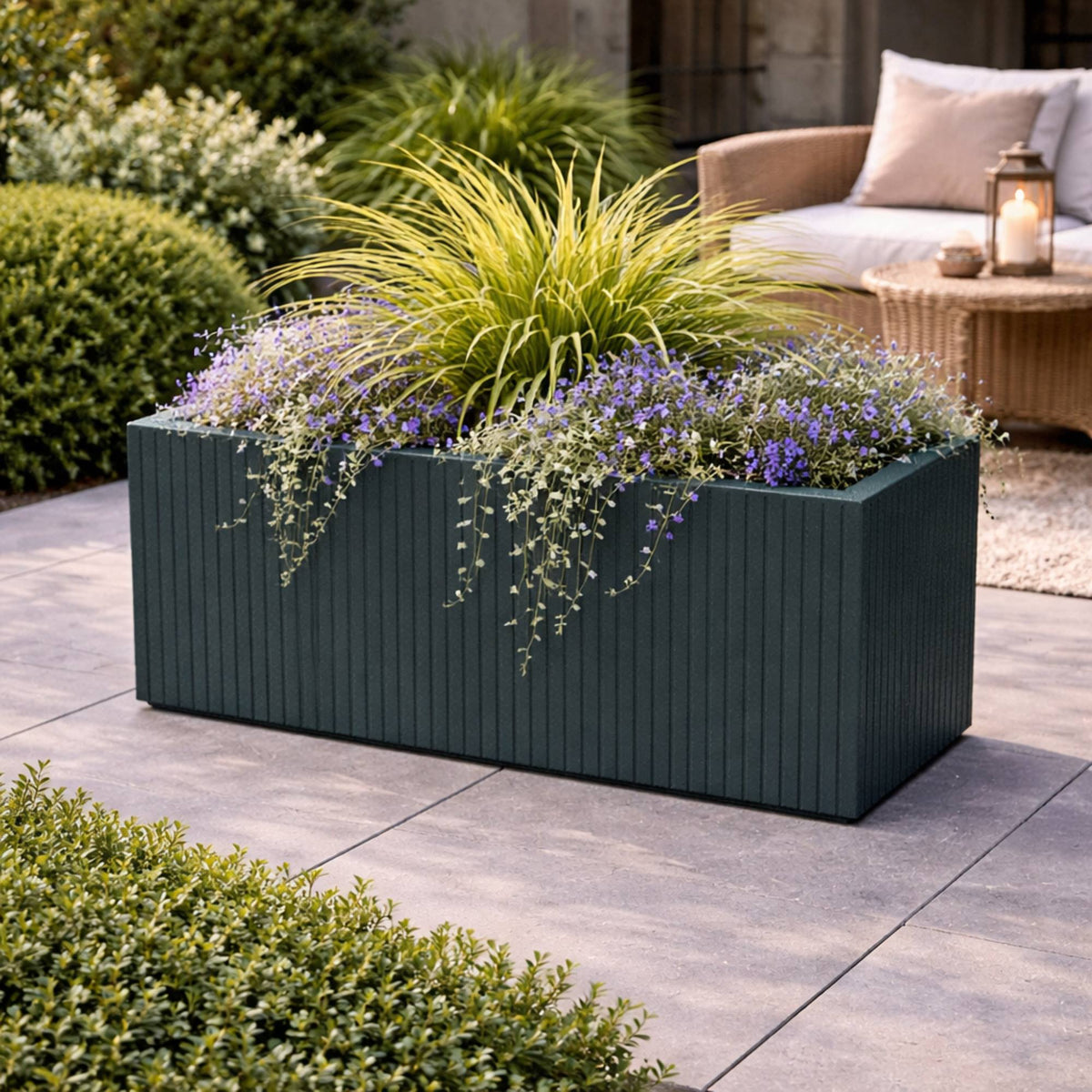 Maceta rotomoldeo rectangular grafito 80x38x36 cm (4)