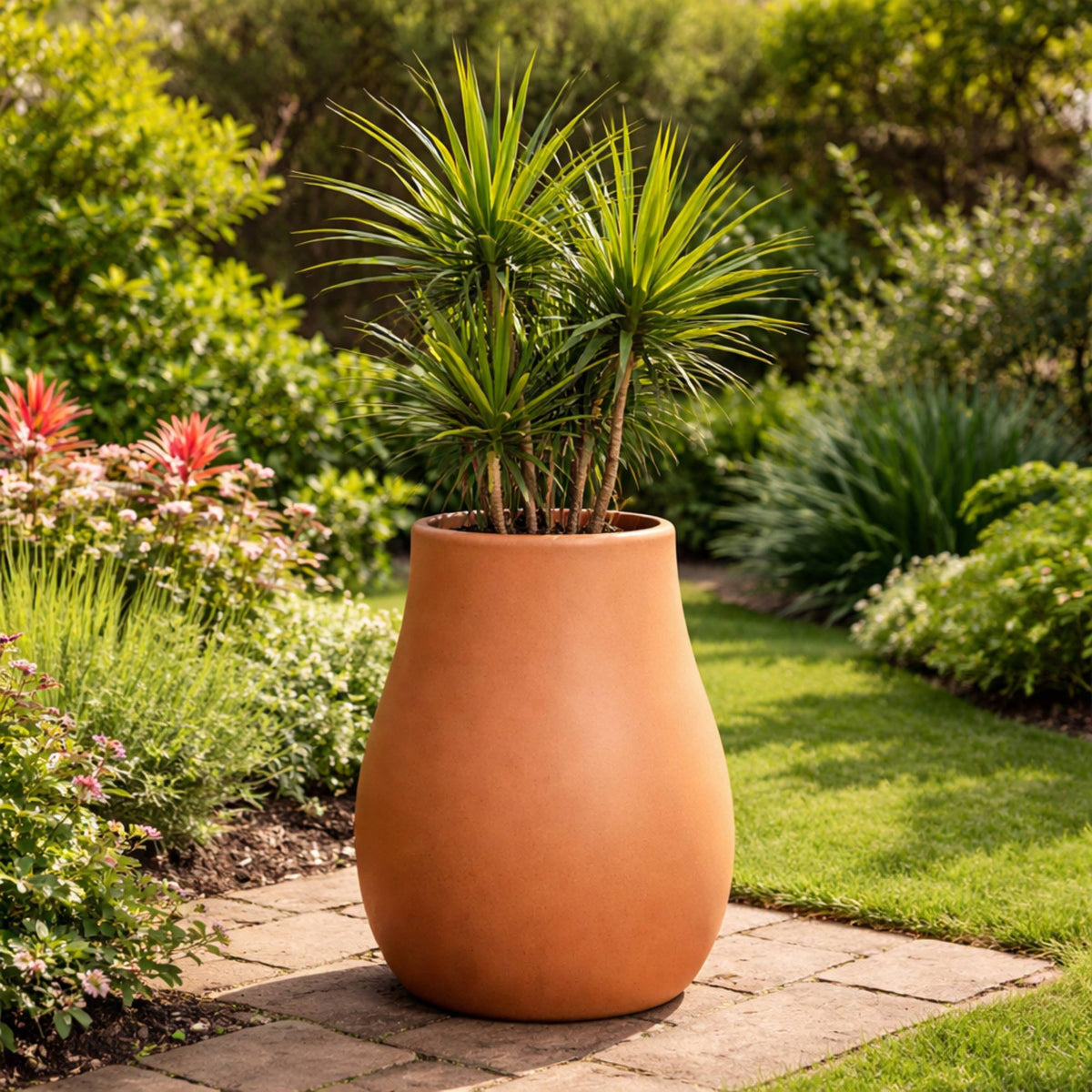 Maceta rotomoldeo cilíndrica slim terracota Ø40x50 cm (4)