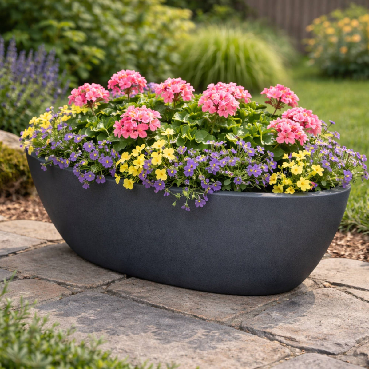 Maceta rotomoldeo oval grafito 60x28x20 cm (3)