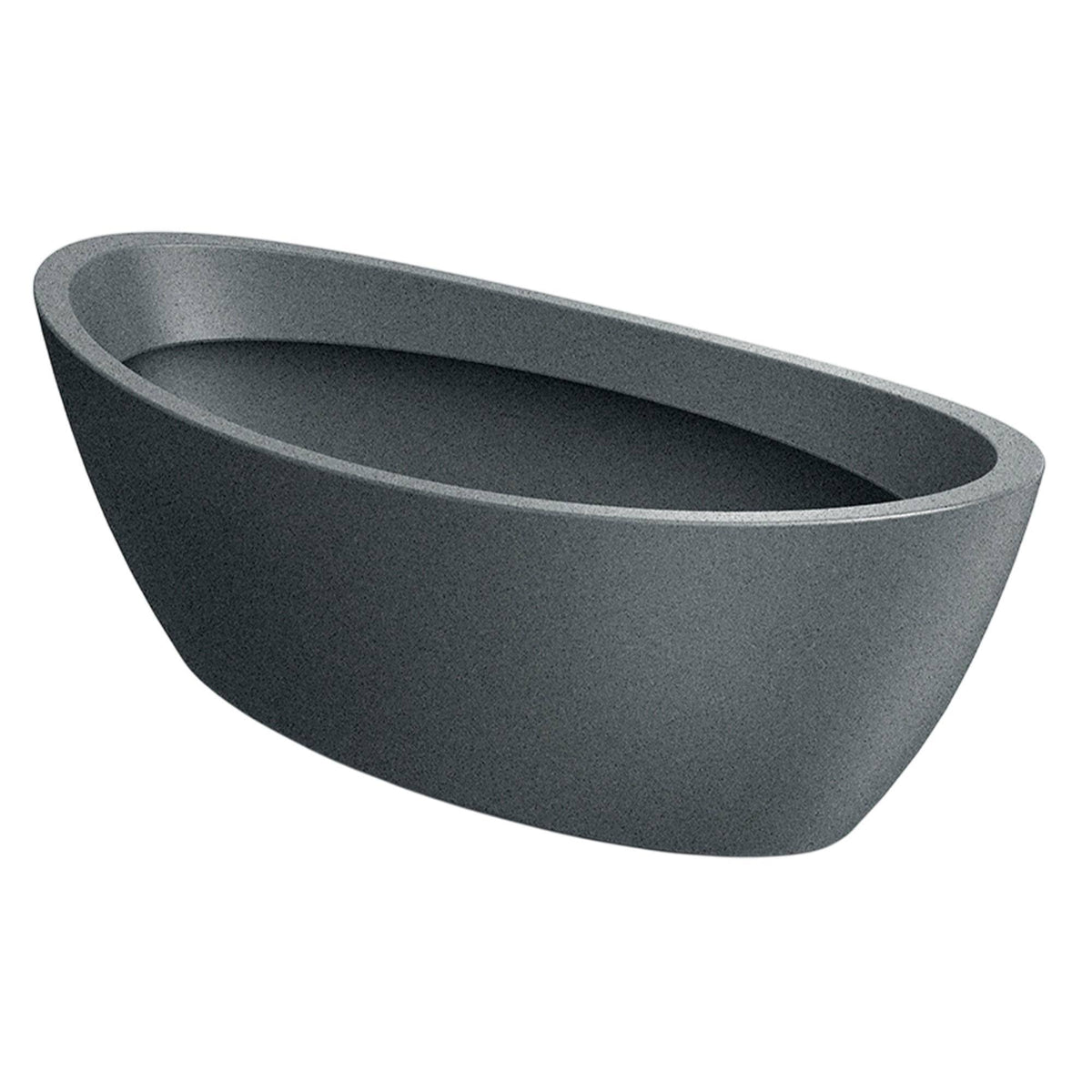 Maceta rotomoldeo oval granito 60x28x20 cm