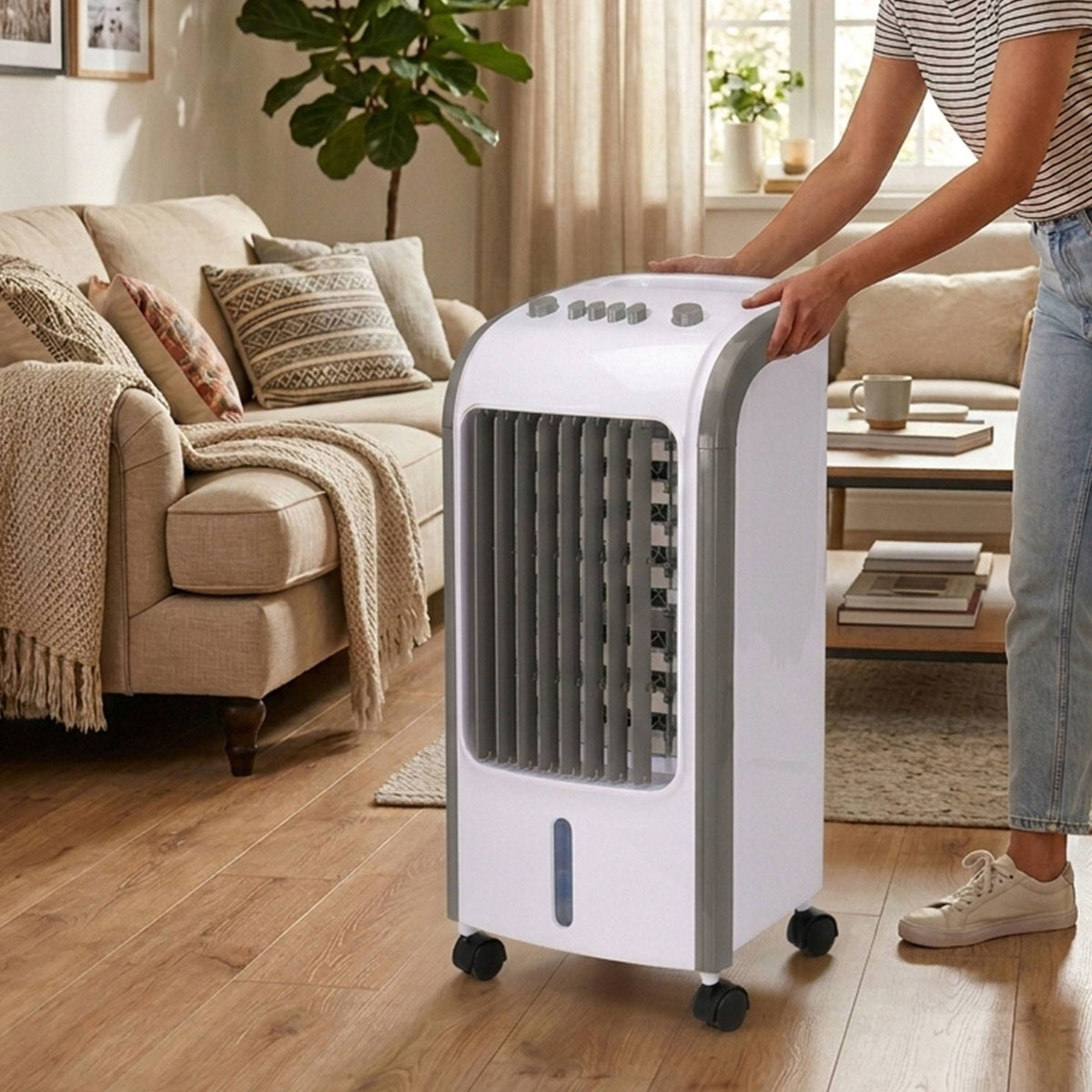 Climatizador evaporativo 80W 3,5L 3 vel oscilación 360° (6)