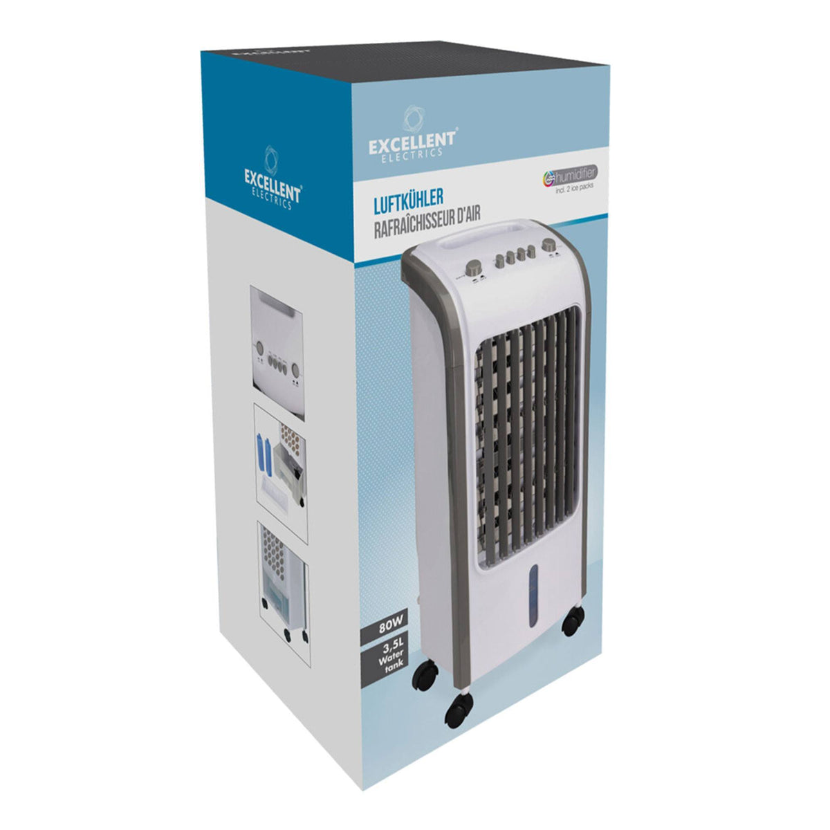 Climatizador evaporativo 80W 3,5L 3 vel oscilación 360° (10)
