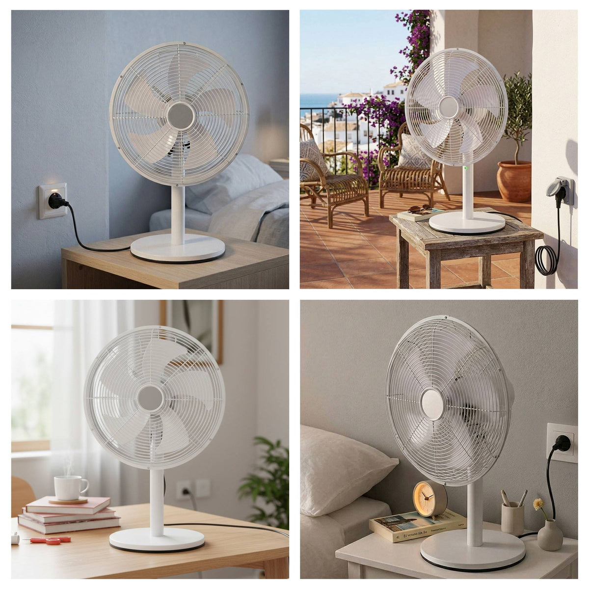 Ventilador de pie Ø35 cm 35W 3 velocidades blanco mate (3)