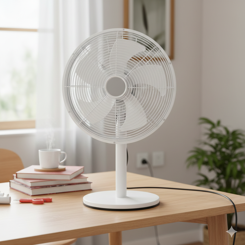 Ventilador de pie Ø35 cm 35W 3 velocidades blanco mate (6)