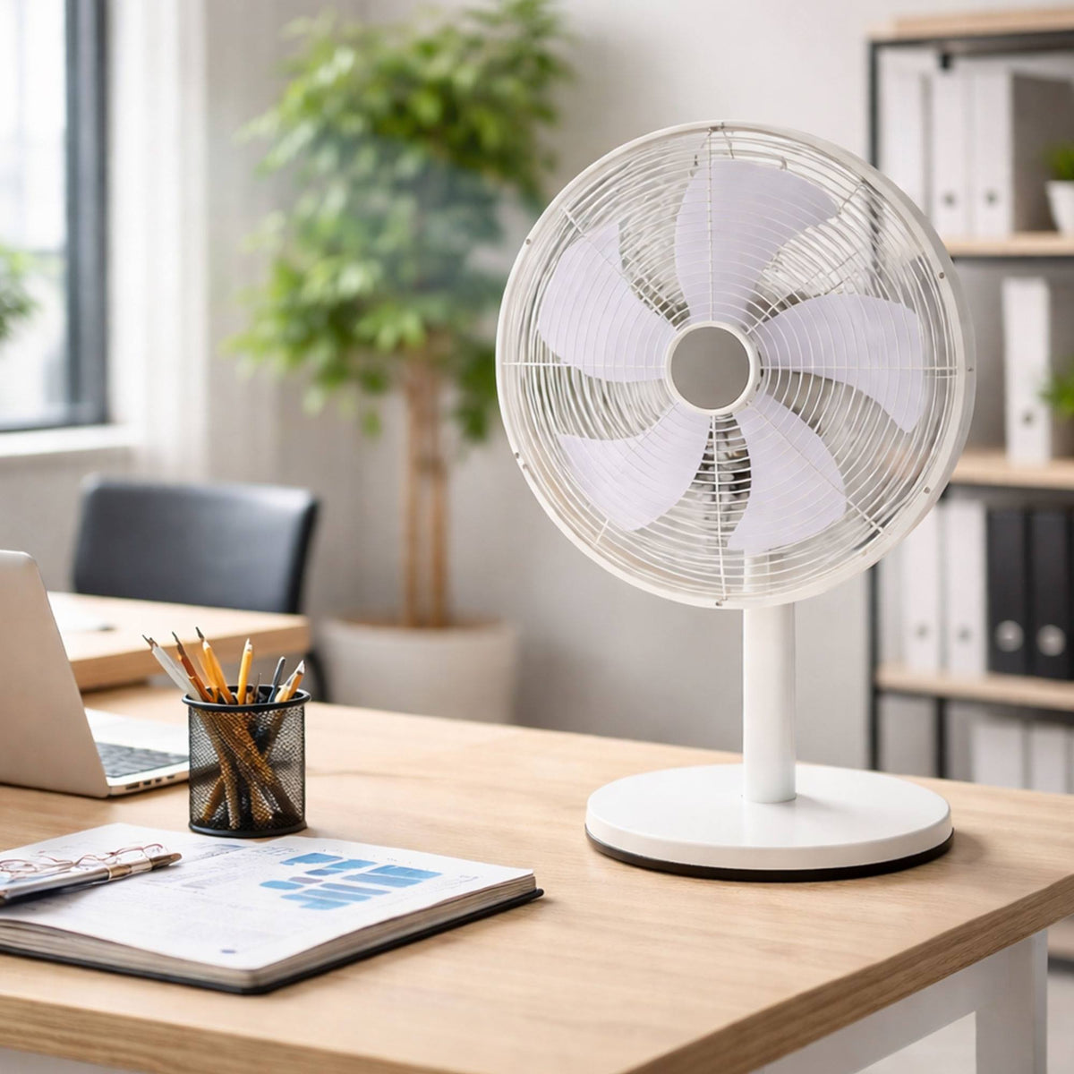 Ventilador de pie Ø35 cm 35W 3 velocidades blanco mate (7)