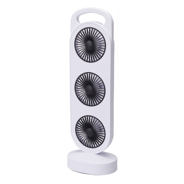 Ventilador USB 3W 3 velocidades batería 1200mAh blanco