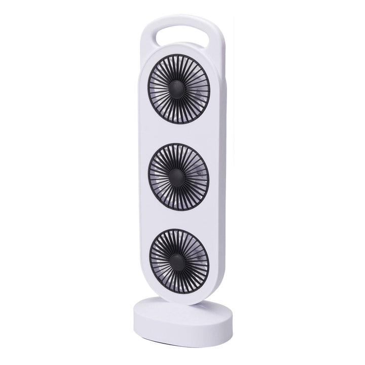 Ventilador USB 3W 3 velocidades batería 1200mAh blanco