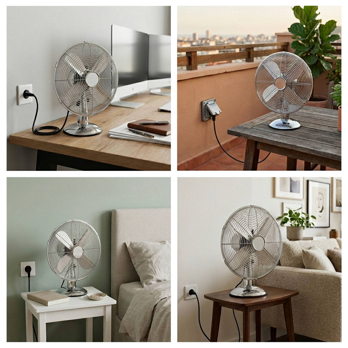 Ventilador de mesa Ø33 cm 45W 3 velocidades oscilación cobre (3)