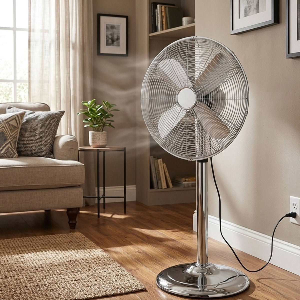 Ventilador de pie Ø45 cm 50W 3 velocidades cobre (4)
